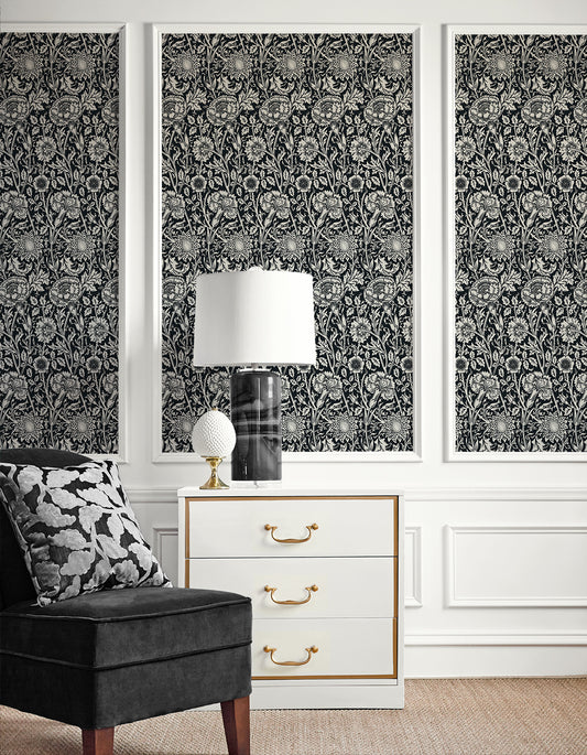 Indianapolis, Tonal Floral Trail, 20.9 in. x 32.81 ft. = 57.5 sq. ft, Wallpaper Roll