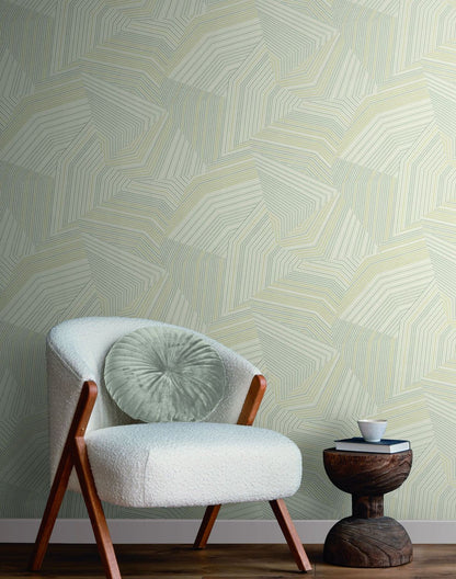 Aerial Geometric Textured Unpasted Wallpaper Covering