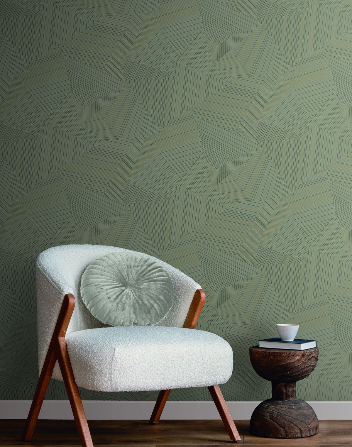 Aerial Geometric Textured Unpasted Wallpaper Covering