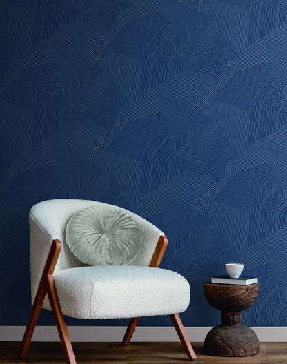 Aerial Geometric Textured Unpasted Wallpaper Covering