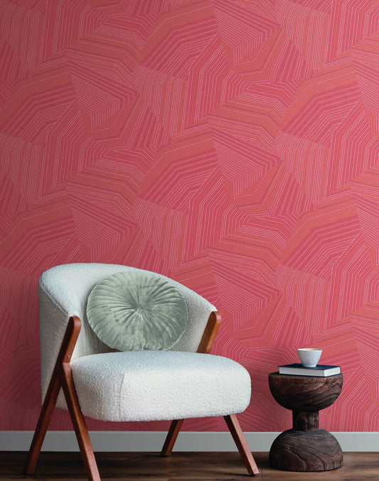 Aerial Geometric Textured Unpasted Wallpaper Covering